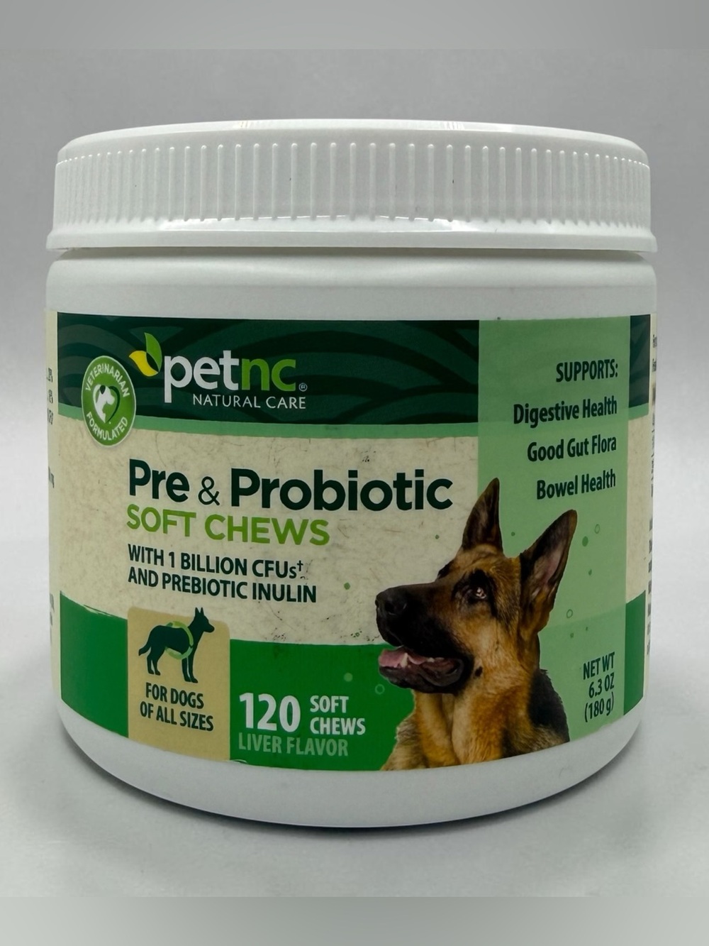 PetNC Pre & Probiotic Soft Chews for Dogs Liver 120 Count 6.3 oz EXP: 4/28